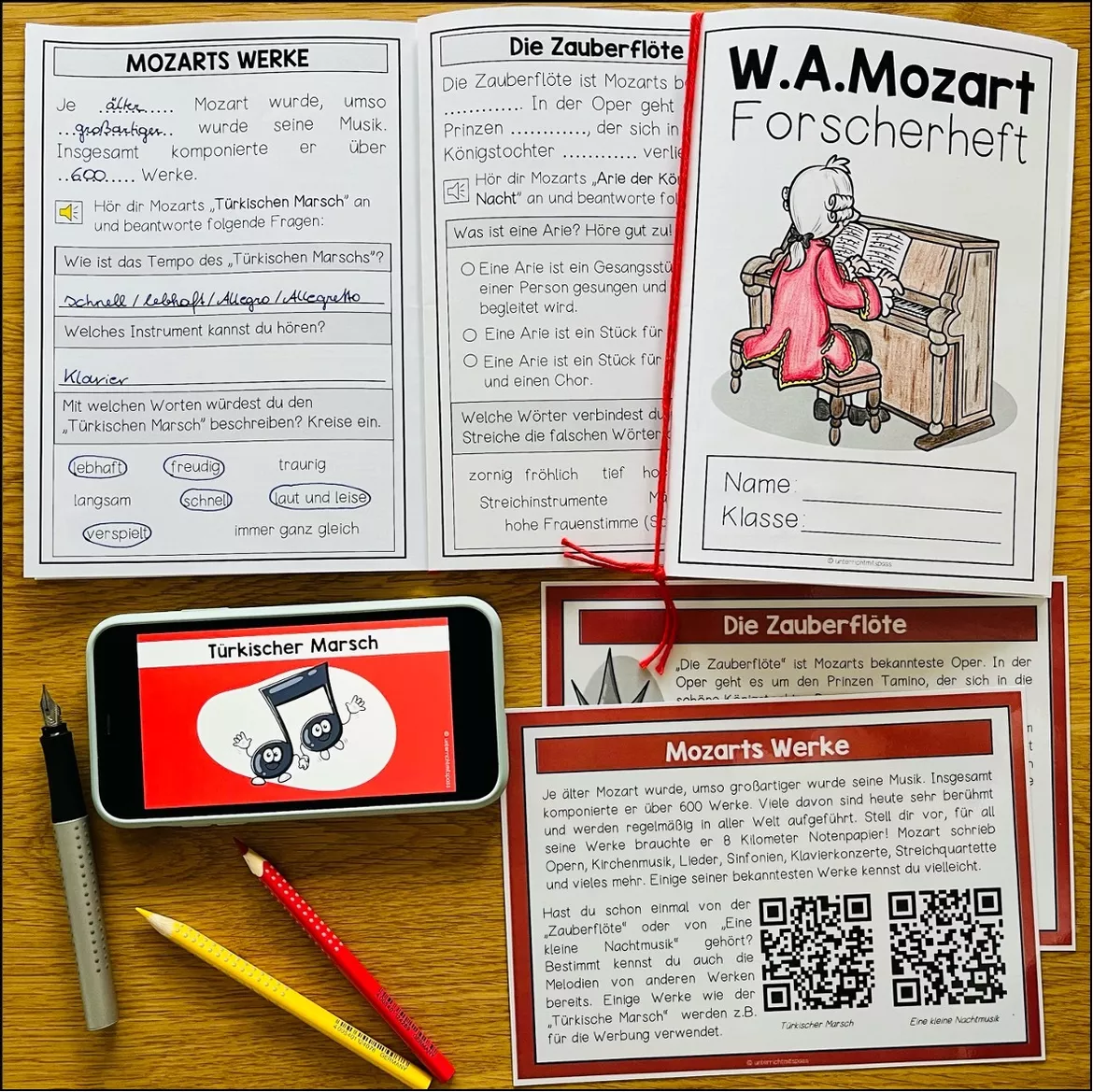 Bild in der Beschreibung des Unterrichtsmaterials Mozart – Lernwerkstatt zu Leben, Werk und Musik | Musik 4.–5. Klasse von Unterrichtmitspass #2