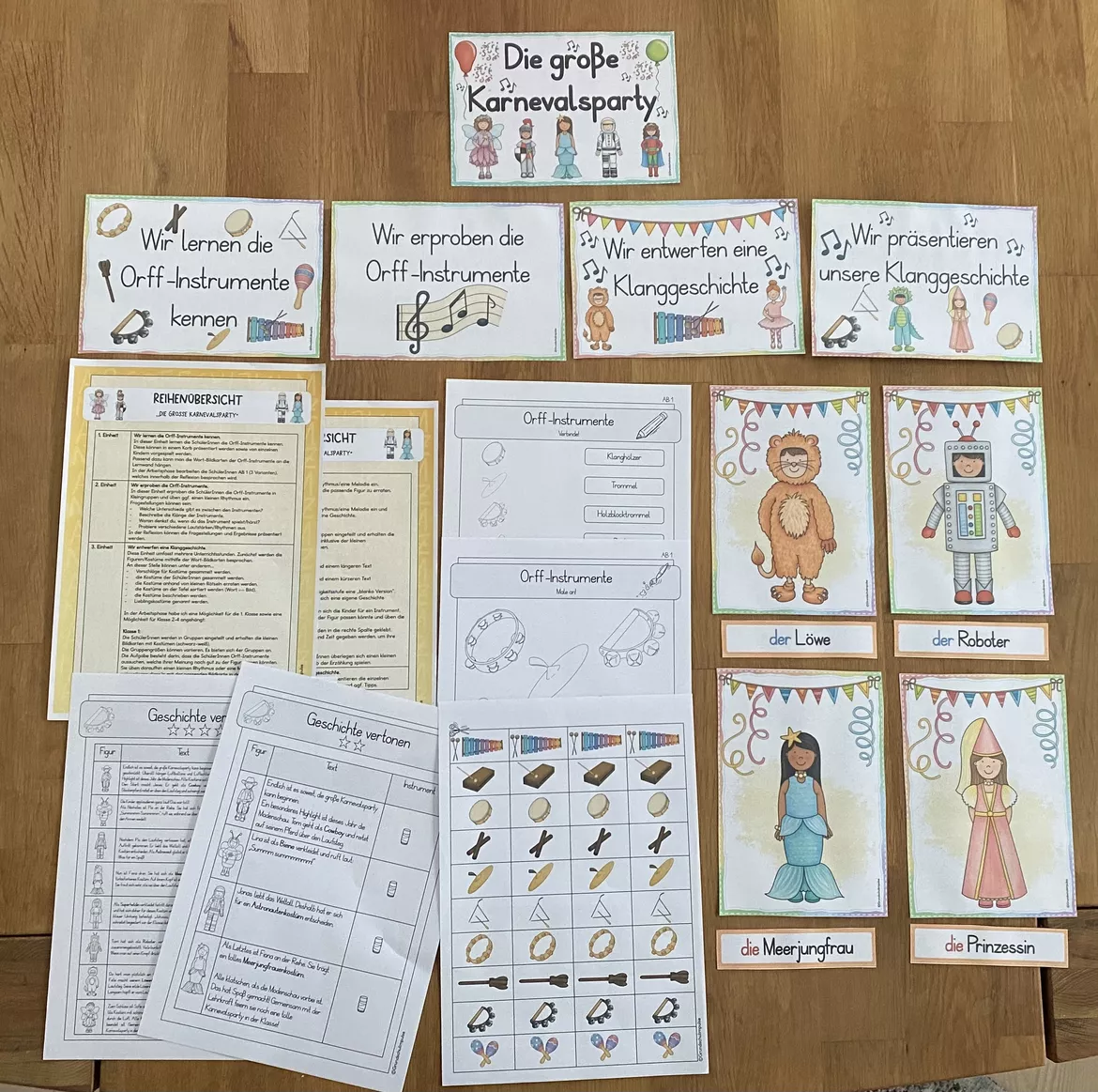 Bild in der Beschreibung des Unterrichtsmaterials Unterrichtsreihe: Karneval Klanggeschichte mit Orff-Instrumenten (Klasse 1-4) von Grundschulimpulse #1