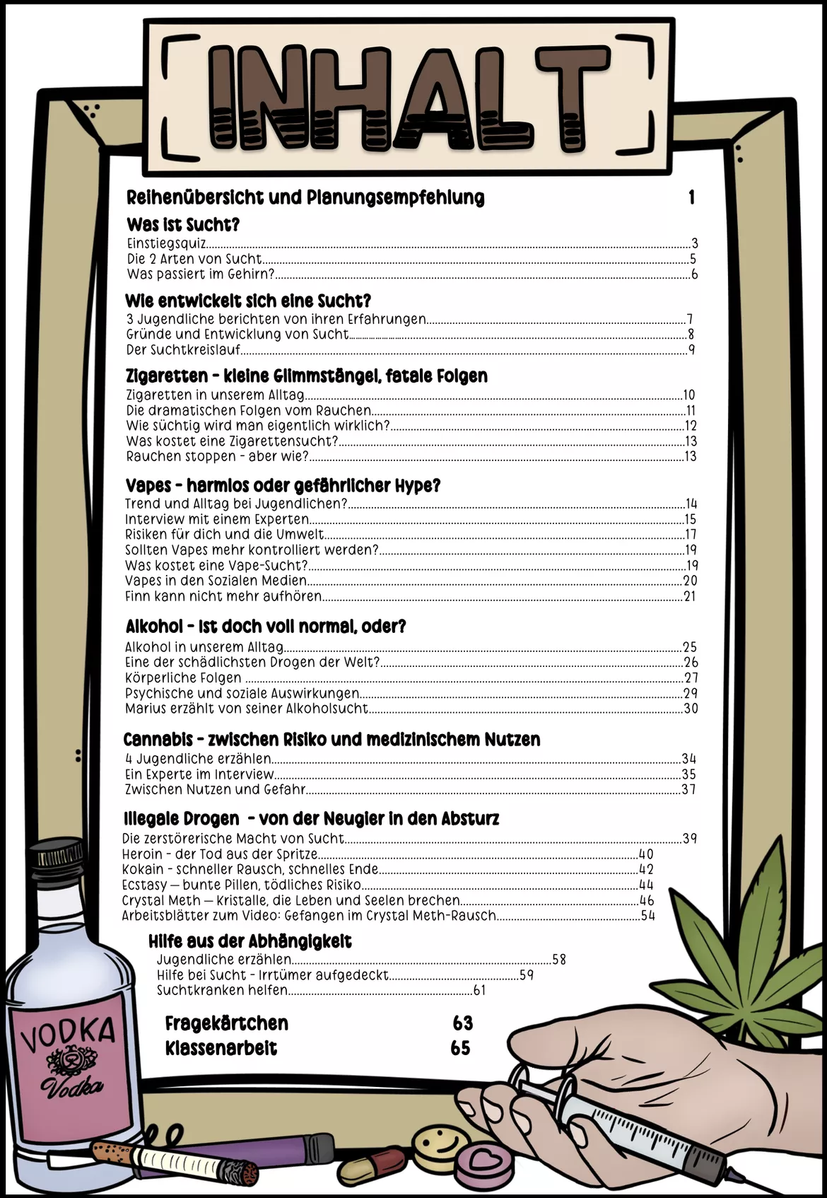 Bild in der Beschreibung des Unterrichtsmaterials Drogen und Sucht | Unterrichtsreihe Klasse 7-10 von Sir Tobey - Ethik mit Klasse #1