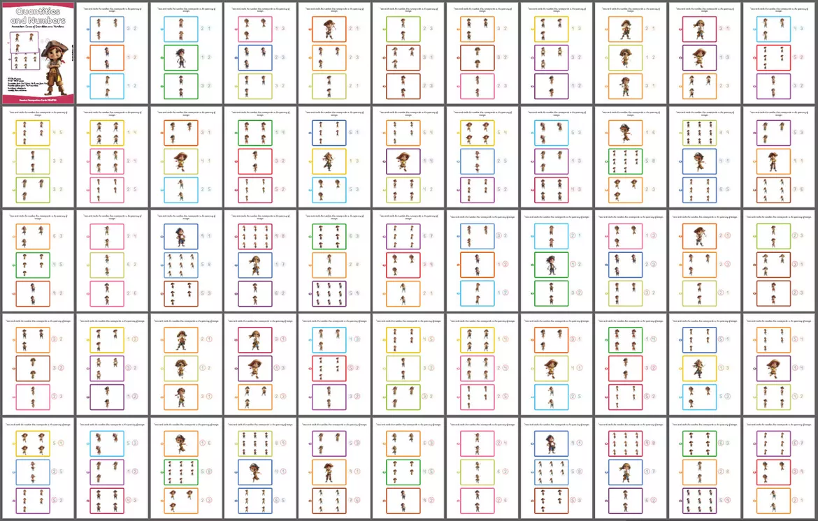 Bild in der Beschreibung des Unterrichtsmaterials Quantités et Nombres PIRATES ANGLAIS Vol. 2 von Lola Pirindola #1