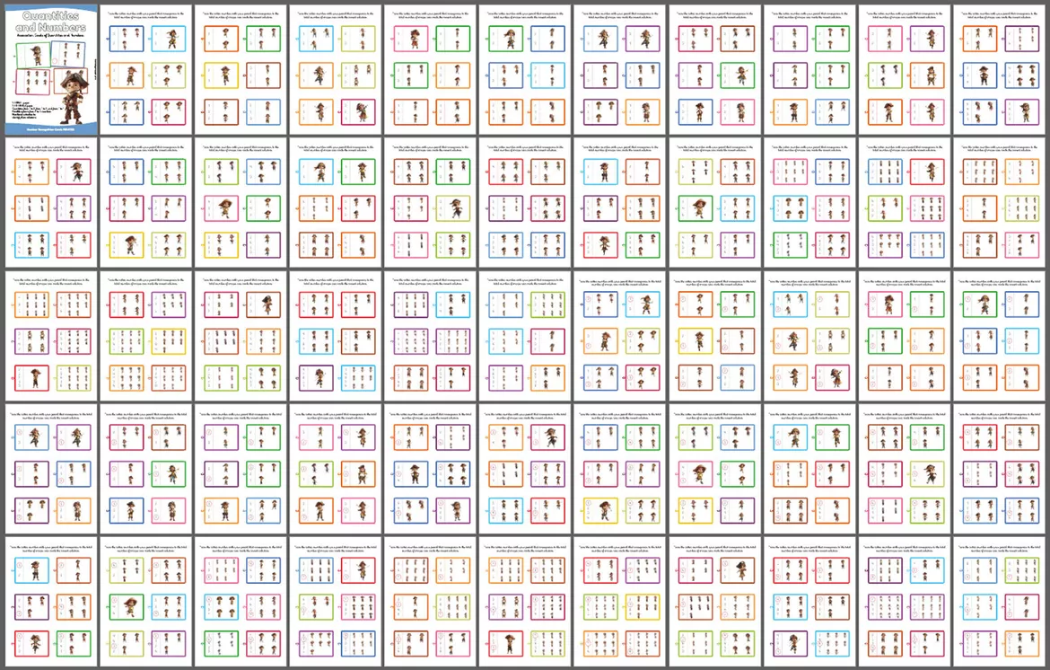 Bild in der Beschreibung des Unterrichtsmaterials Quantités et Nombres PIRATES ANGLAIS Vol. 1 von Lola Pirindola #1
