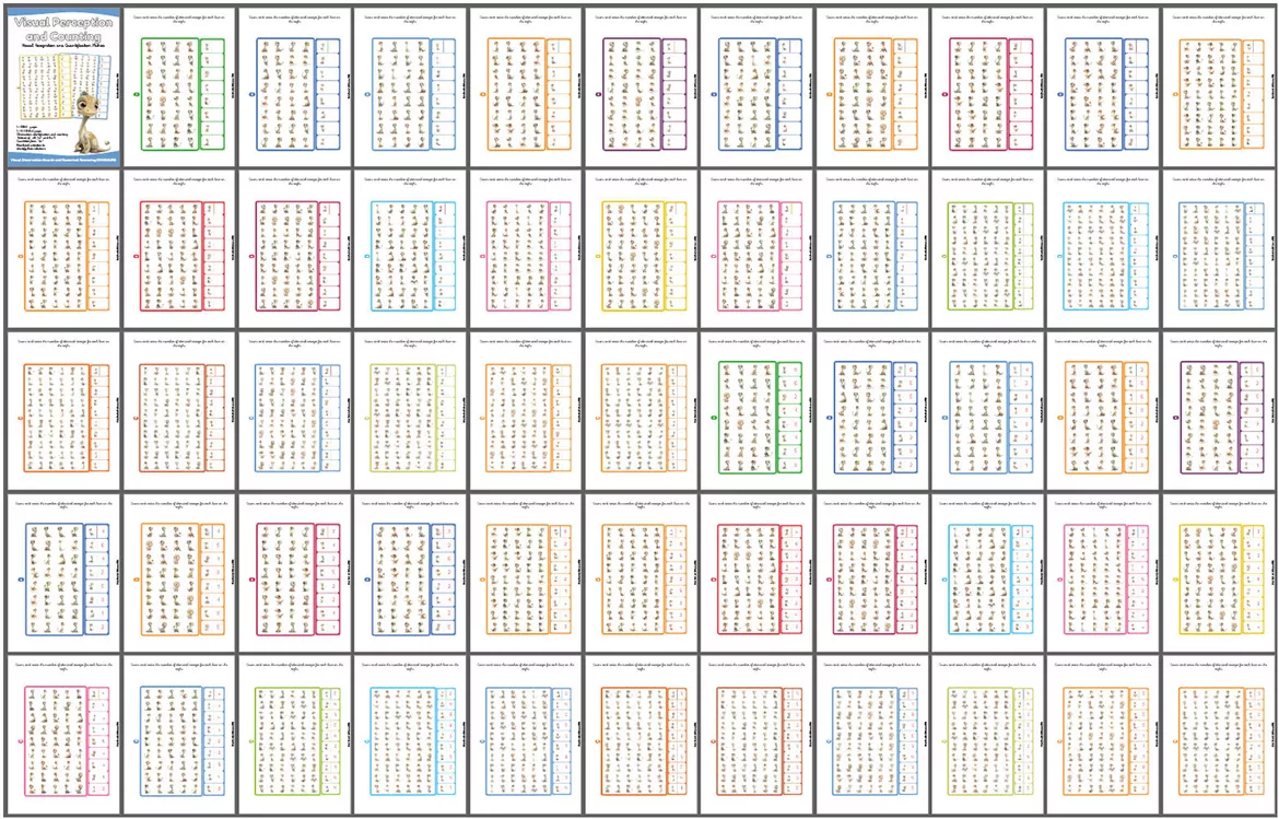 Bild in der Beschreibung des Unterrichtsmaterials Perception Visuelle et Comptage DINOSAURES ANGLAIS Vol. 1 von Lola Pirindola #1