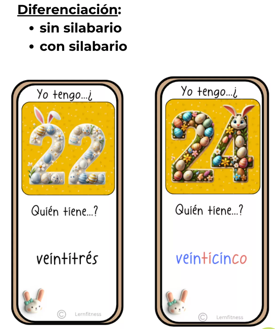 Bild in der Beschreibung des Unterrichtsmaterials Espagnol: Apprendre les nombres et mots-nombres - Juego de Pascua von Lernfitness #2