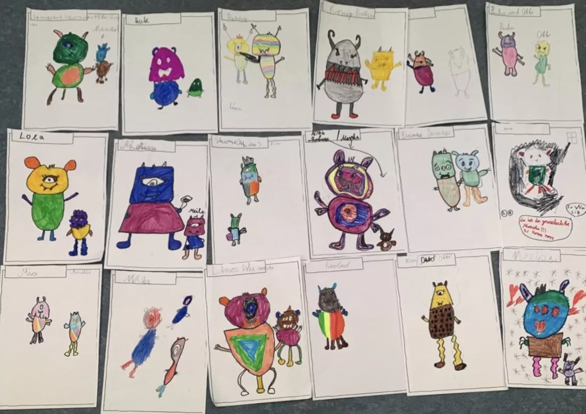Bild in der Beschreibung des Unterrichtsmaterials Süße Monster - WÜRFELN & MALEN + Ausmalbilder / Würfle von Doodleteacher #2