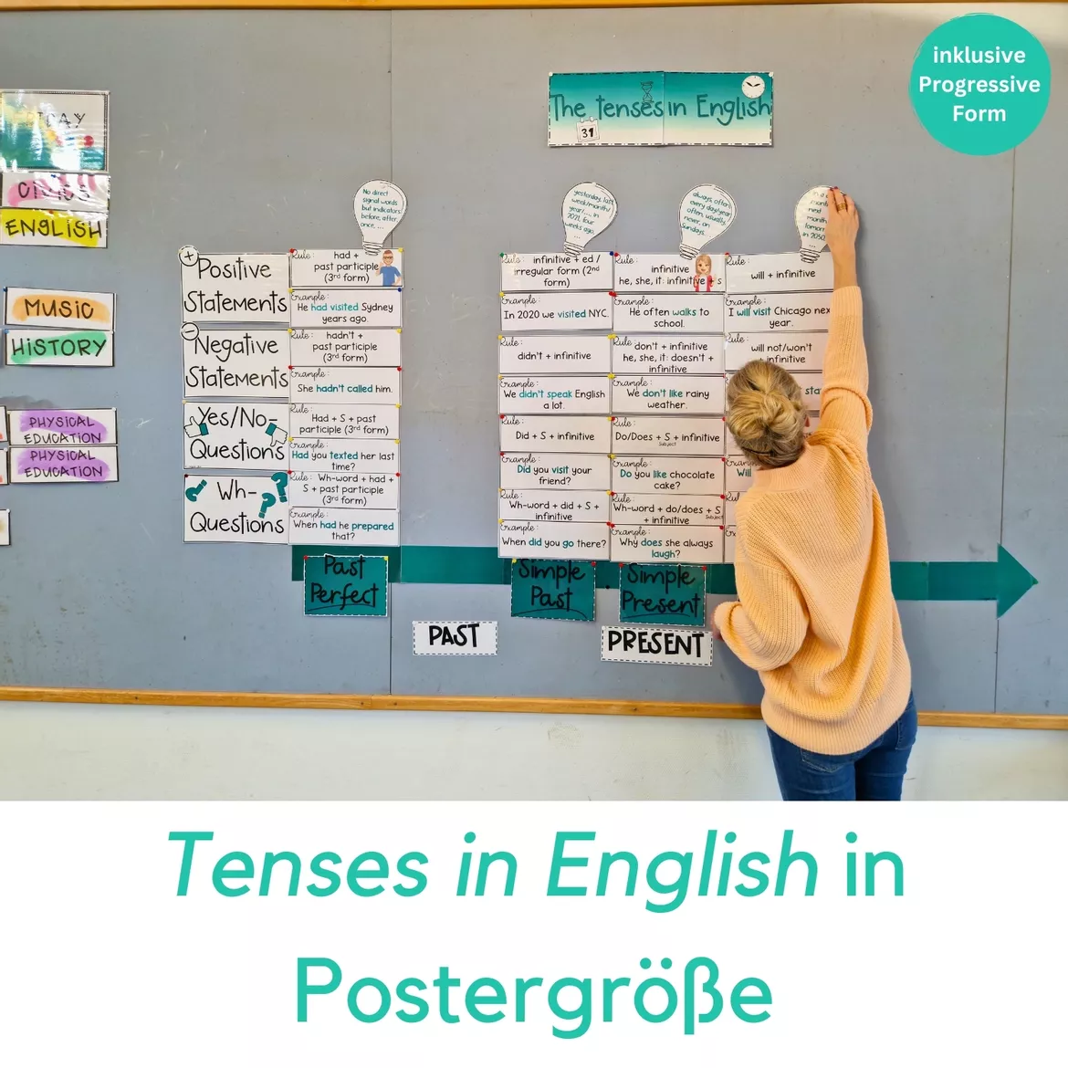 Bild in der Beschreibung des Unterrichtsmaterials Bundle: Tenses in English/all Timelines von englishlove #2