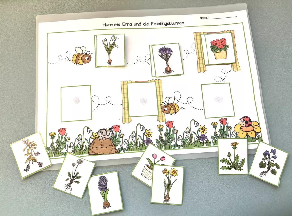Bild in der Beschreibung des Unterrichtsmaterials Hörverstehen, Zuhören und Kleben, Frühblüher – Hörübung Grundschule von LernTagebuch #1