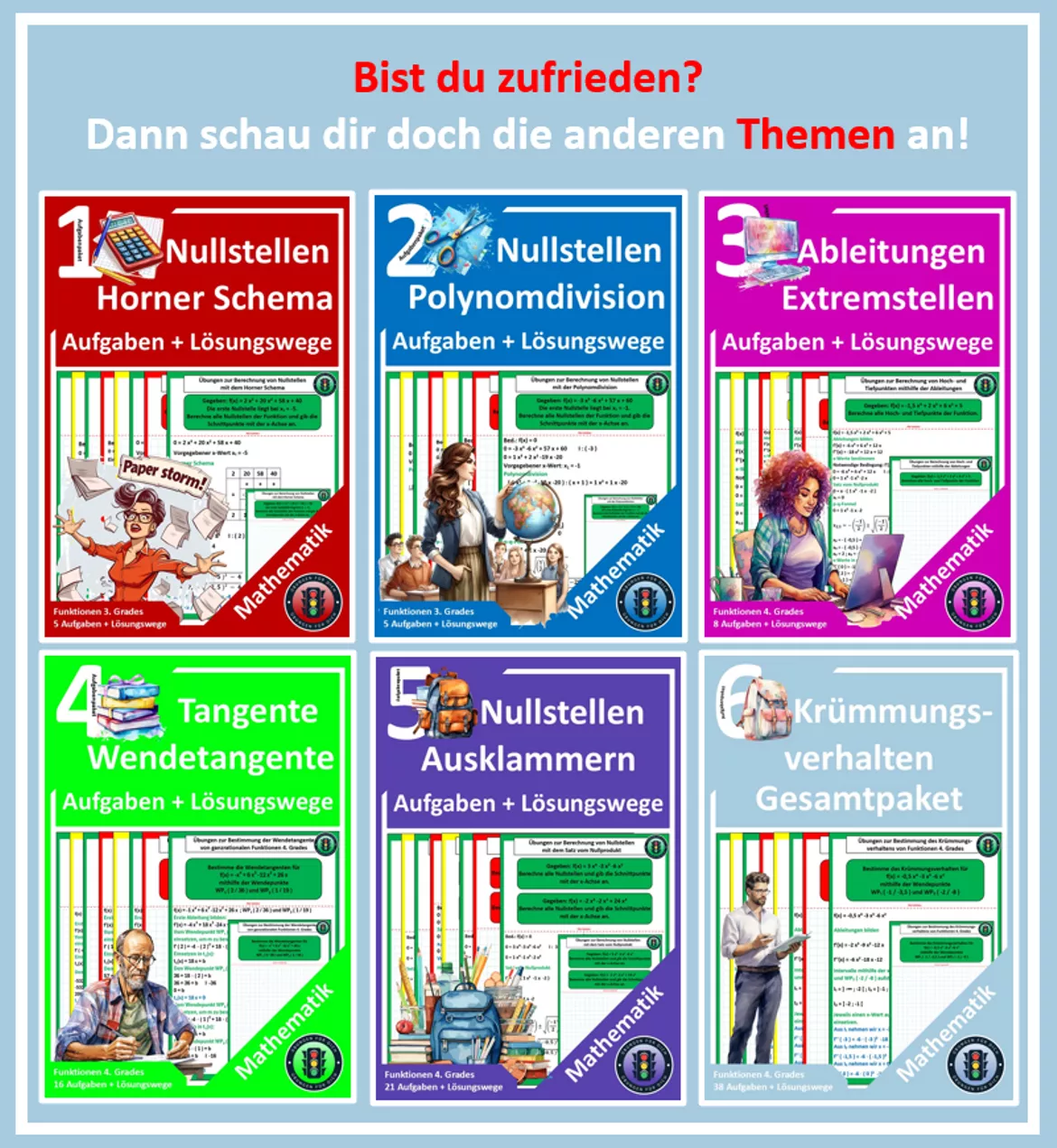 Bild in der Beschreibung des Unterrichtsmaterials Wendepunkte Fkt. 4. Grades | Aufgaben in 3 Stufen - KAUFEN von Übungen für dich🚦Herr Gregor #2