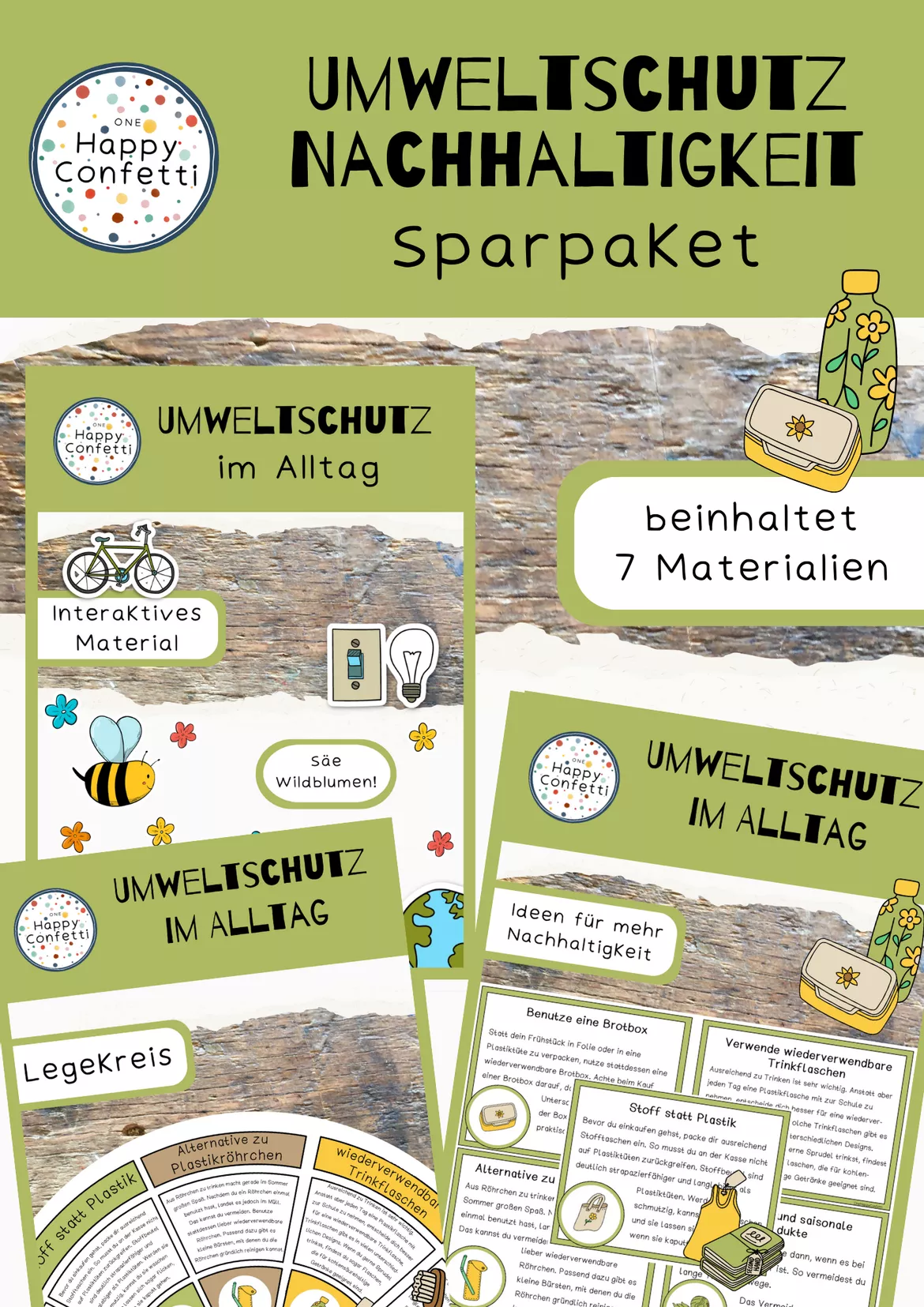 Bild in der Beschreibung des Unterrichtsmaterials Umweltschutz- Legespiel #TimeForClimateAction von One Happy Confetti #2