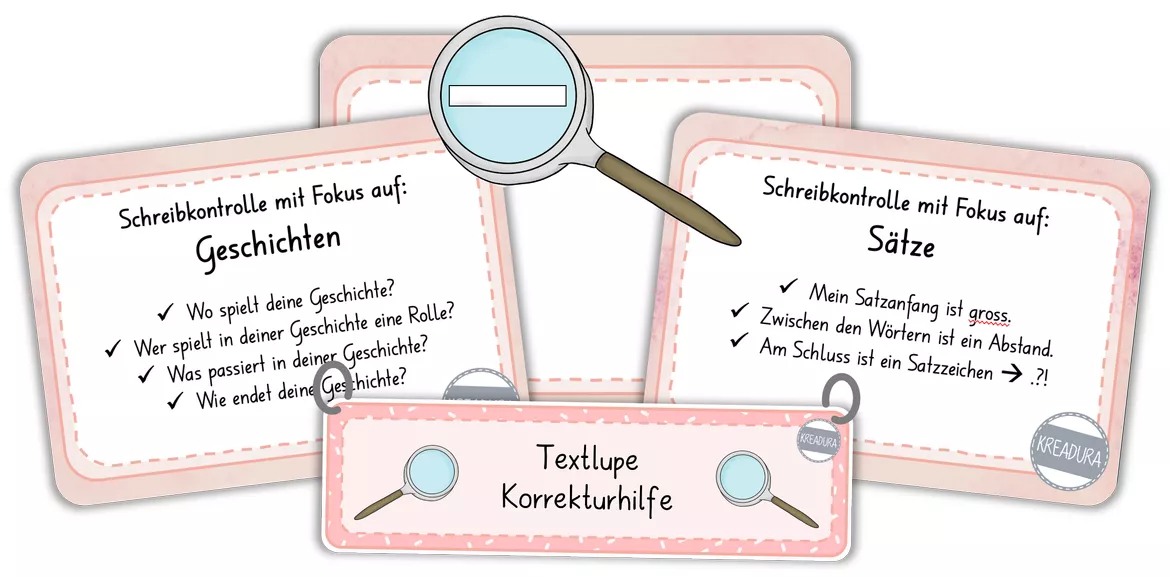 Bild in der Beschreibung des Unterrichtsmaterials Textlupe / Schreibkorrektur / Korrekturhilfe / Schreibdetektiv von Kreadura #1