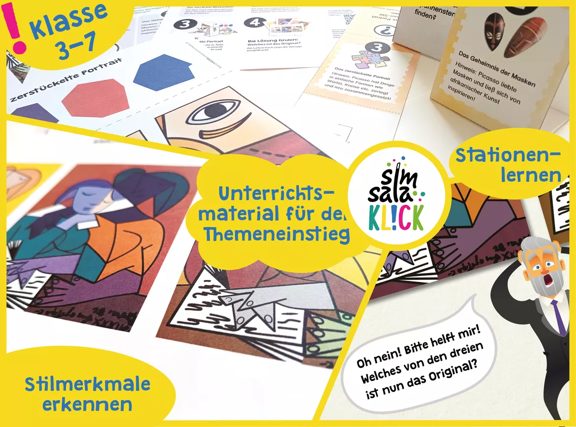 Bild in der Beschreibung des Unterrichtsmaterials 𝕋𝕙𝕖𝕞𝕖𝕟𝕖𝕚𝕟𝕤𝕥𝕚𝕖𝕘 Picasso *Escape Room* von simsalaKLICK #1