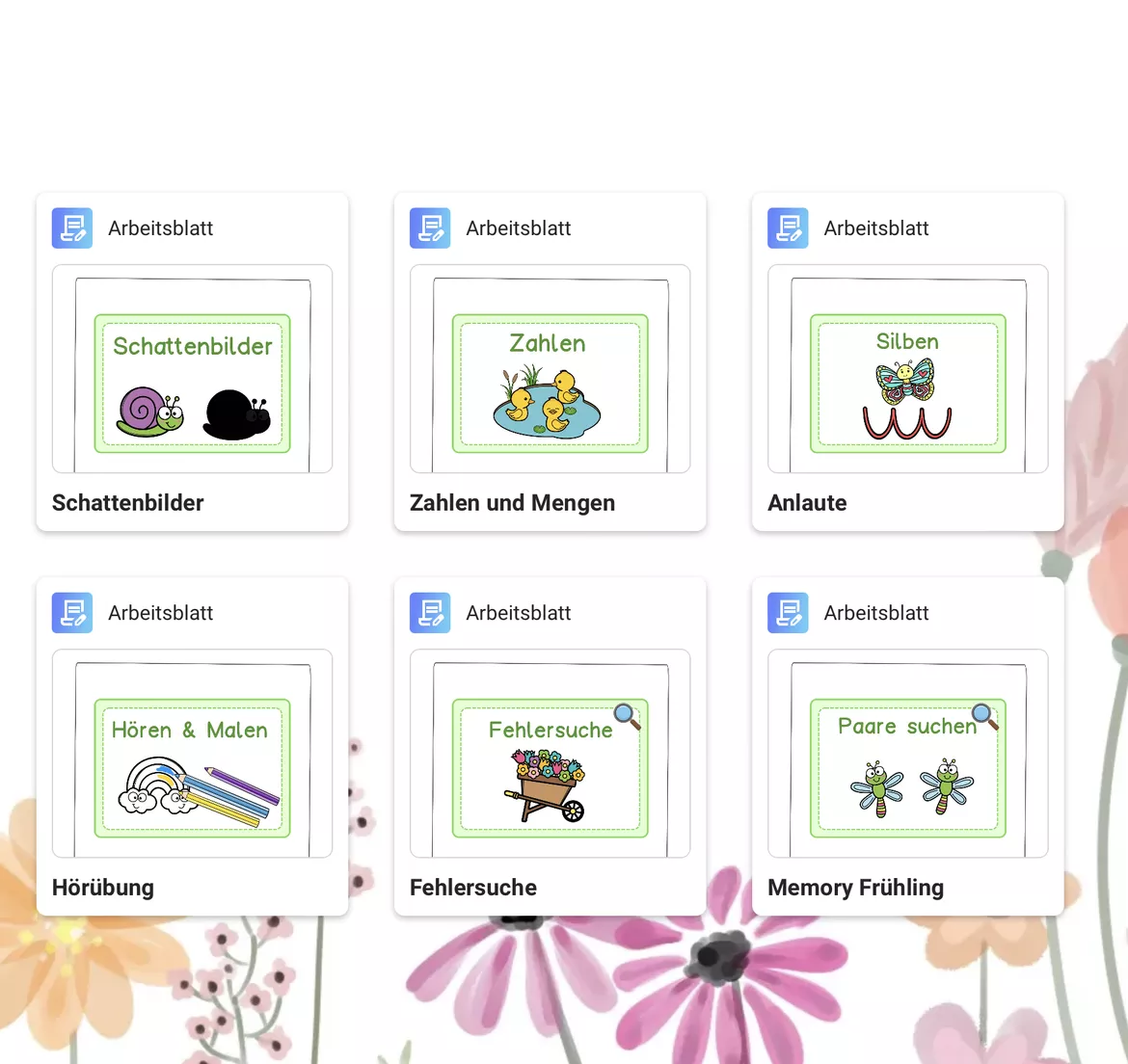 Bild in der Beschreibung des Unterrichtsmaterials Interaktive Vorschulübungen, Frühling, Digitallernen, Vorschule, Förderschule, Klasse 1 von LernTagebuch #1
