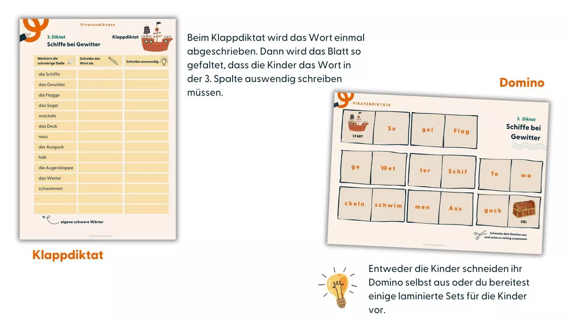 Bild in der Beschreibung des Unterrichtsmaterials Diktat mit Rechtschreibfokus | Doppelte Konsonanten von Lehrerglück #2