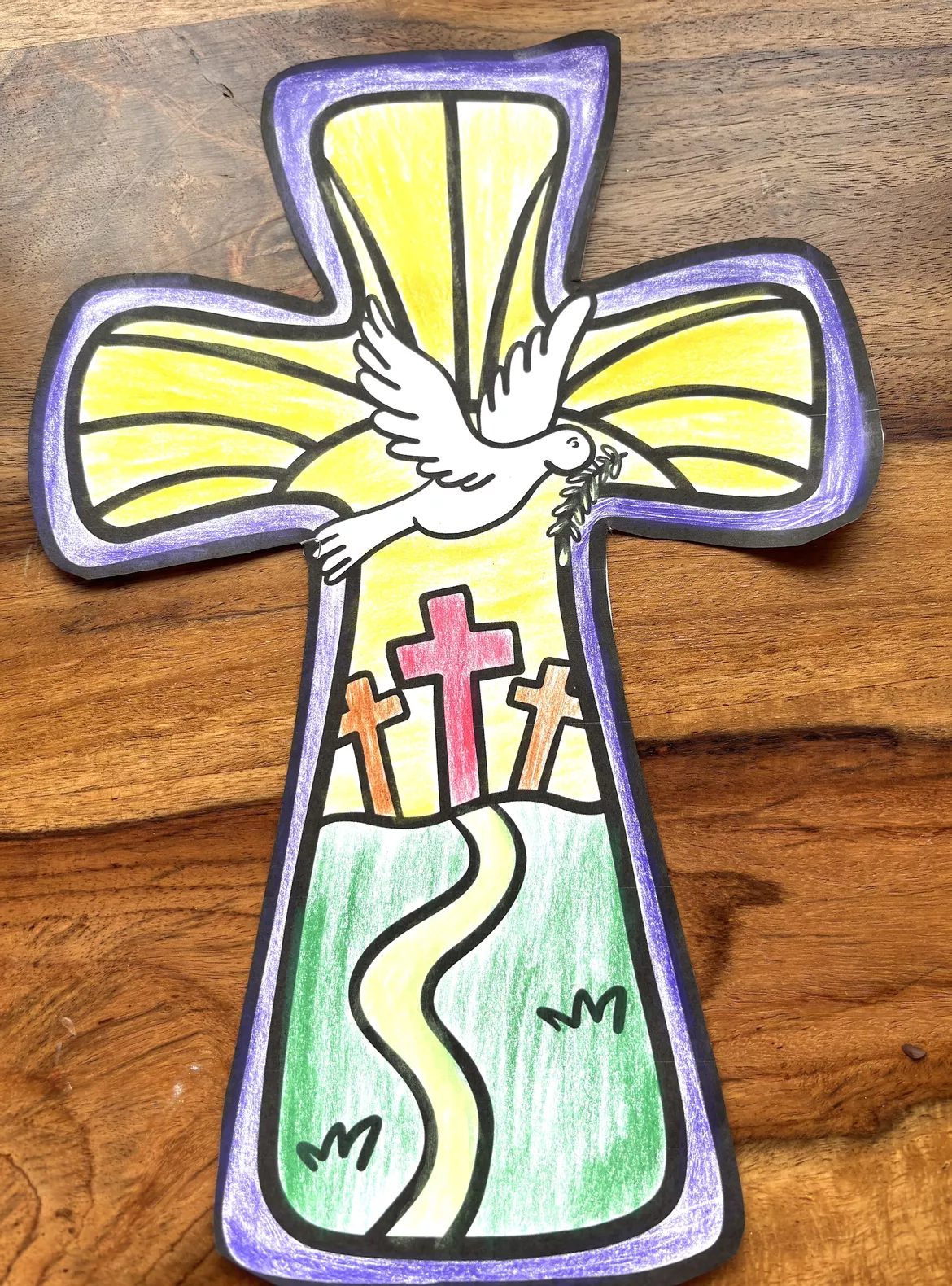 Bild in der Beschreibung des Unterrichtsmaterials Ostern Ausmalbilder für den Religionsunterricht, Fensterbilder von LernTagebuch #1