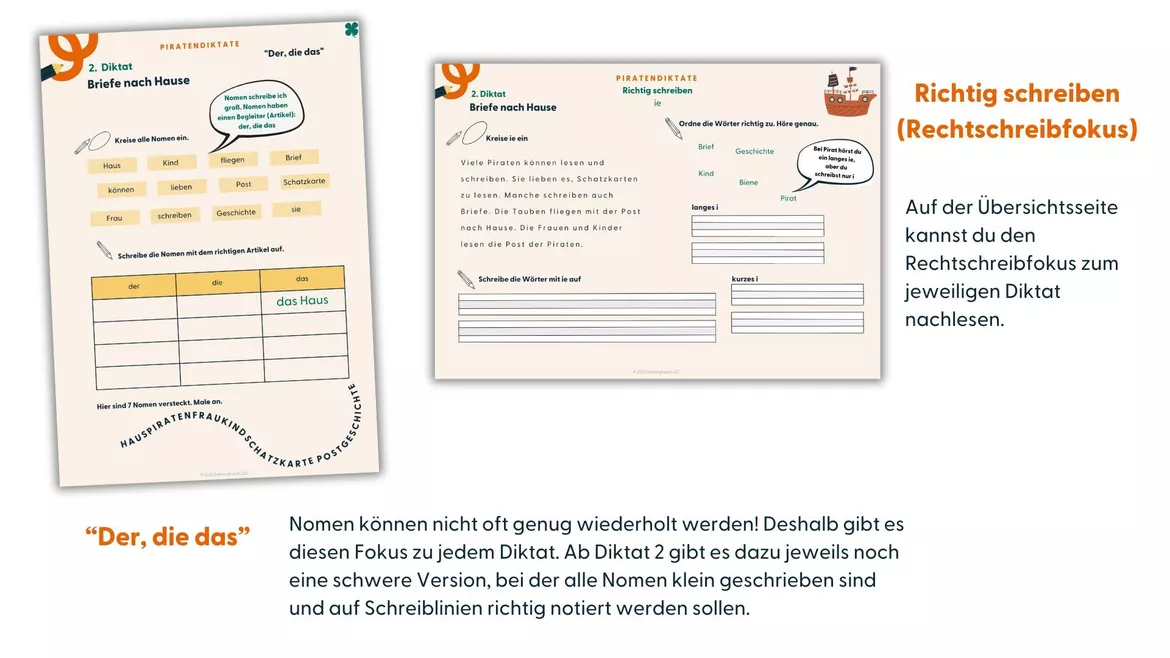 Bild in der Beschreibung des Unterrichtsmaterials Diktat mit Rechtschreibfokus | Langes und kurzes i von Lehrerglück #3