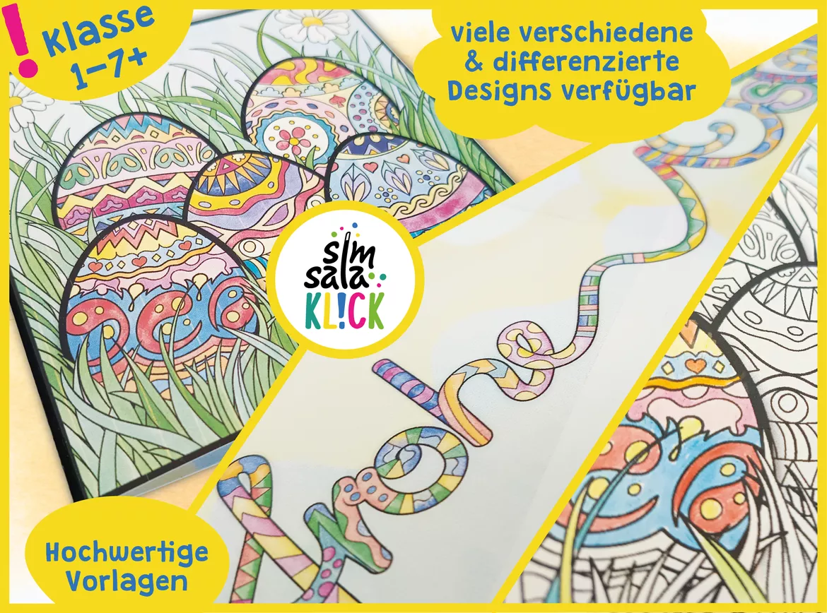 Bild in der Beschreibung des Unterrichtsmaterials *𝔾𝕣𝕒𝕥𝕚𝕤* Oster-Gruß-Karte zum Ausmalen! von simsalaKLICK #1