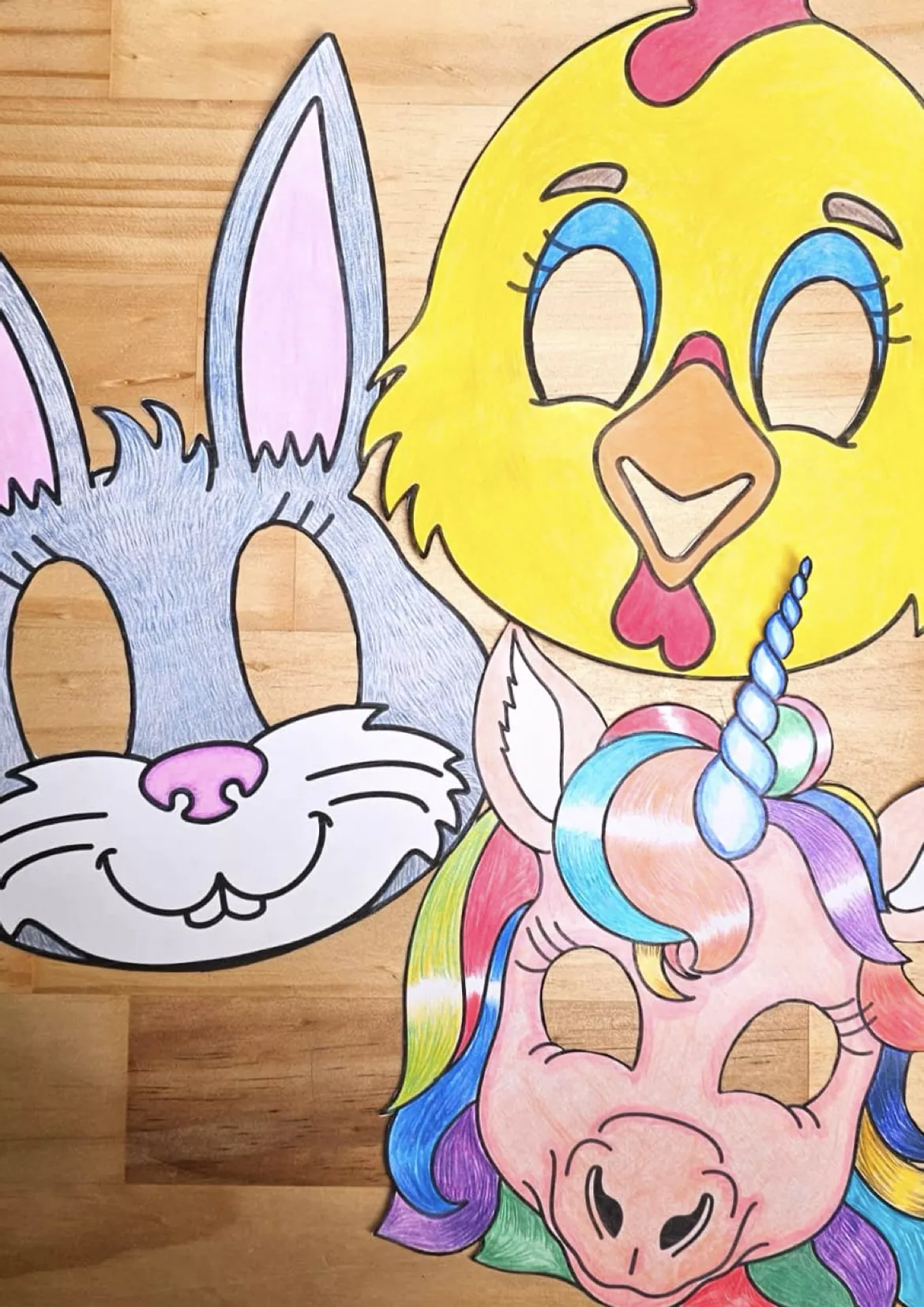 Bild in der Beschreibung des Unterrichtsmaterials Masken Karneval Fasching Tiere Superhelden Einhörner von kreativ lernen #1