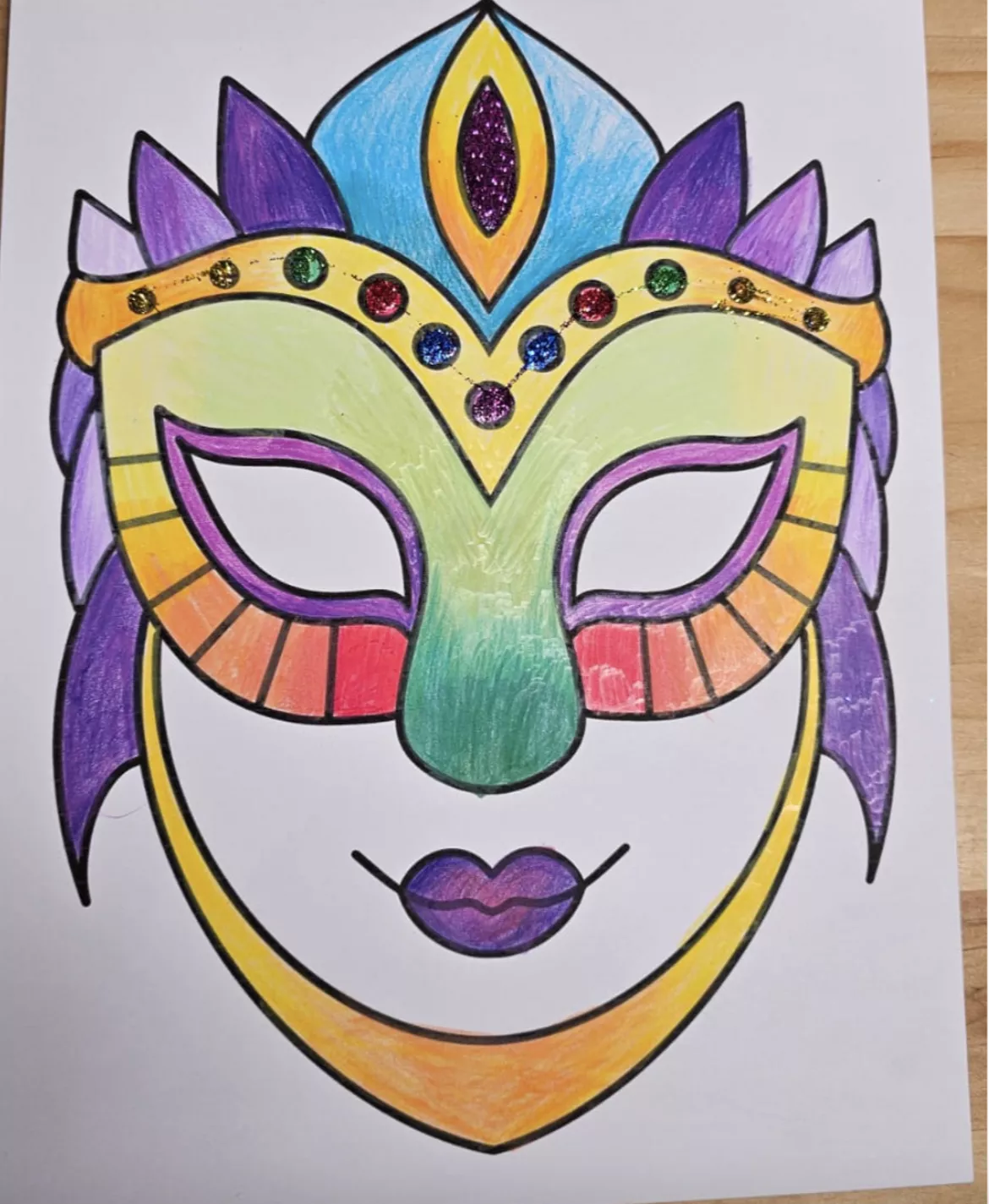 Bild in der Beschreibung des Unterrichtsmaterials Masken Karneval Fasching Tiere Superhelden Einhörner von kreativ lernen #2