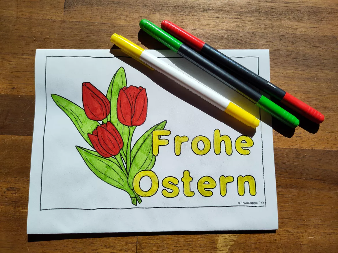 Bild in der Beschreibung des Unterrichtsmaterials Ausmalbild, Karten und Klappkarten "Frohe Ostern" von FrauCuppaTea #1