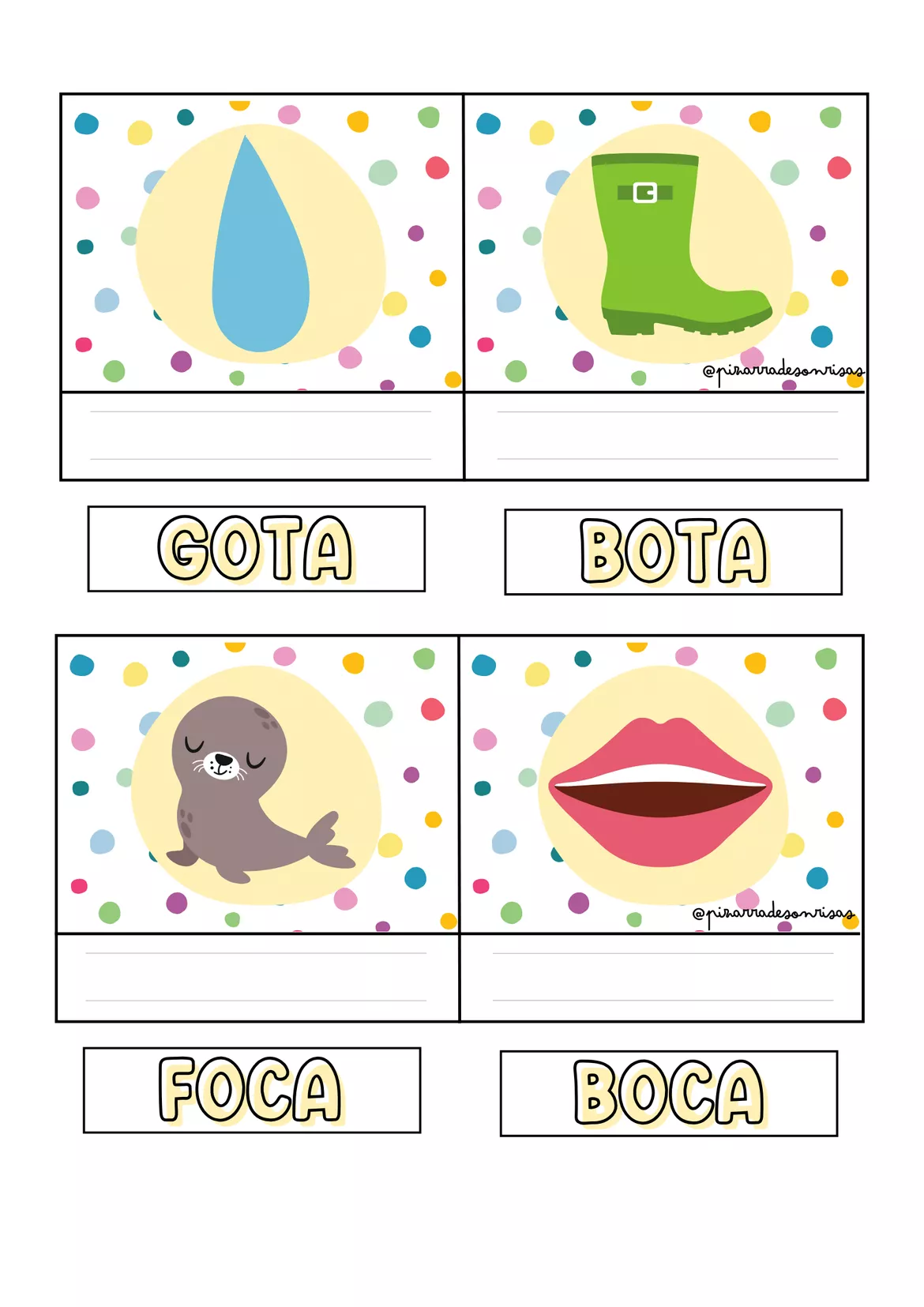 Bild in der Beschreibung des Unterrichtsmaterials Palabras parecidas von Pizarra de sonrisas #2