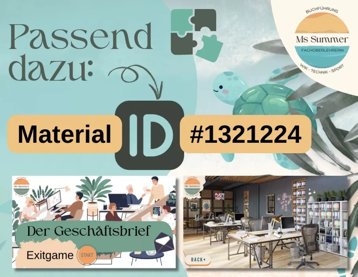 Bild in der Beschreibung des Unterrichtsmaterials WiK - Geschäftsbrief: Briefarten, GB-Vorlage, Aufbau, Übungsaufgaben von MsSummer #3