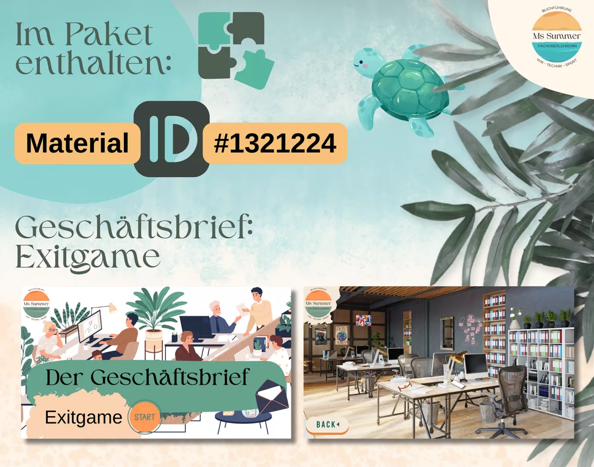 Bild in der Beschreibung des Unterrichtsmaterials WiK - Geschäftsbrief Materialpaket: Erarbeitung, Zusatzmaterial, Exitgame von MsSummer #3