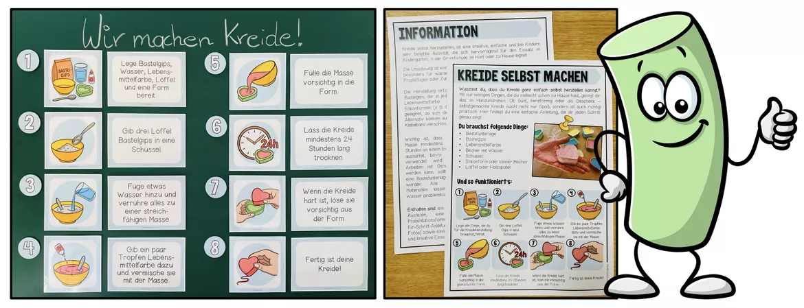Bild in der Beschreibung des Unterrichtsmaterials Kreide selbst machen - Anleitung (Tafelmaterial + Handouts) von Unterrichtmitspass #1