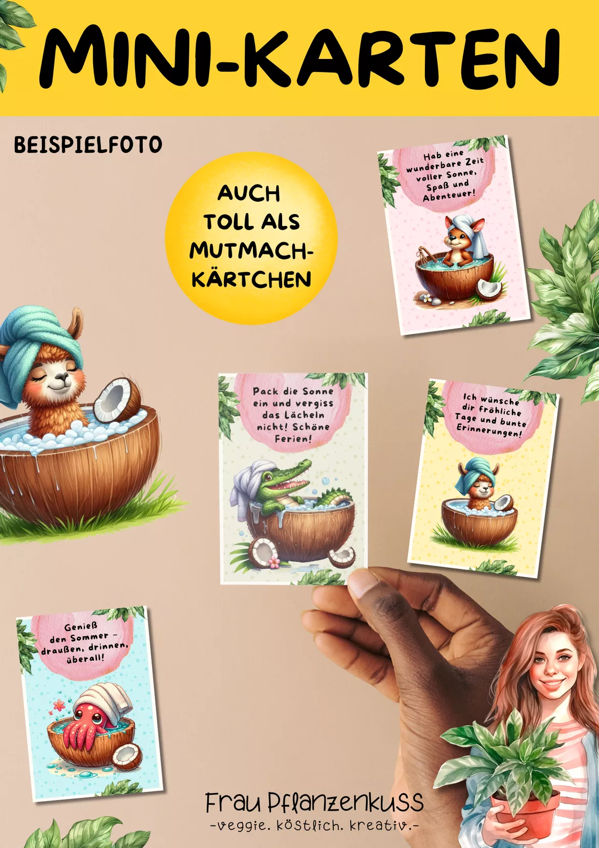 Bild in der Beschreibung des Unterrichtsmaterials Postkarten zum Ausdrucken Sommerferien | Klasse 2 bis 6 von Frau Pflanzenkuss #2