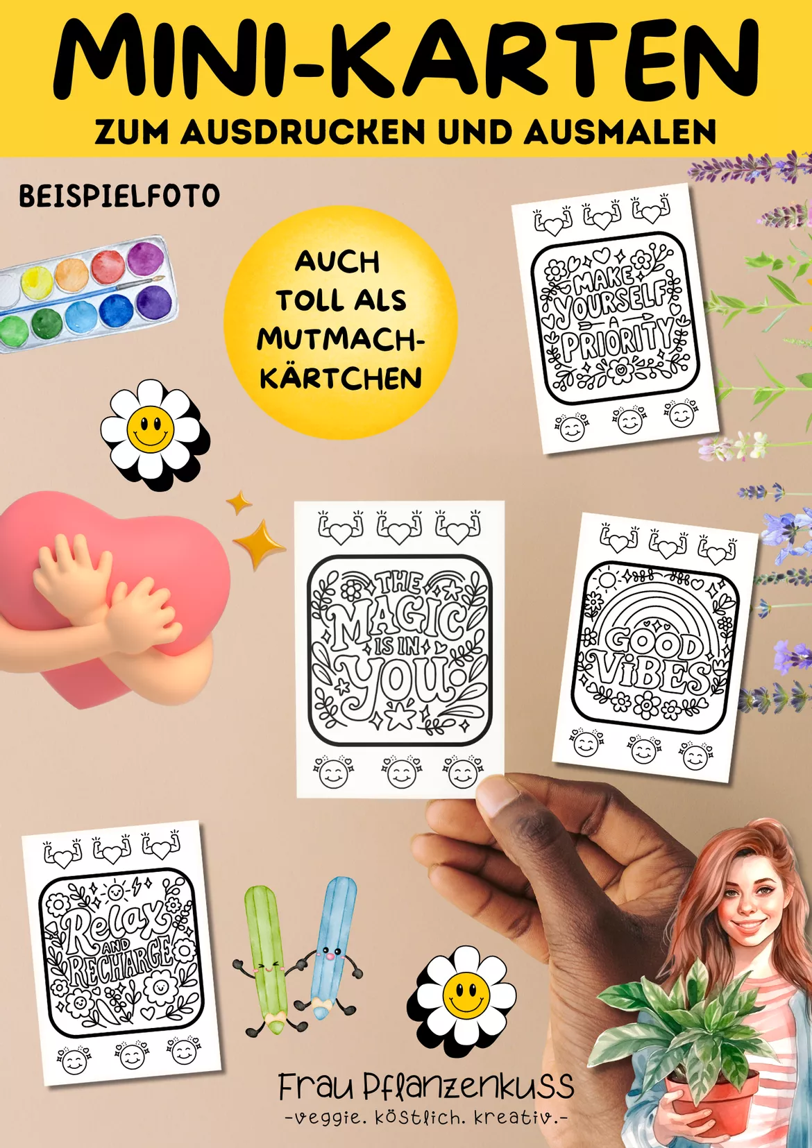 Bild in der Beschreibung des Unterrichtsmaterials Motivierende Ausmalkarten mit englischen Sprüchen | Klasse 2 bis 6 von Frau Pflanzenkuss #1