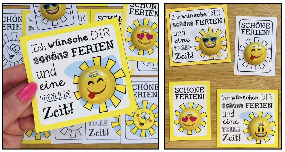 Bild in der Beschreibung des Unterrichtsmaterials Feriengruß / Feriengeschenk - Sommer (für Emoji-Schokolade) von Unterrichtmitspass #1