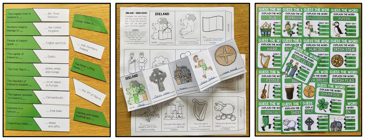 Bild in der Beschreibung des Unterrichtsmaterials Ireland / Irland Englisch, Materialpaket, Irish Culture, Sehenswürdigkeiten Irland, Lesetexte, Reading Comprehension, Arbeitsblätter, Wortschatz, Speaking Activities | Klasse 5, 6, 7, 8 von Unterrichtmitspass #5