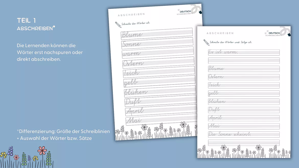 Bild in der Beschreibung des Unterrichtsmaterials Schreibschrift Übung (VA) | Frühlings-Edition von Lehrerglück #1