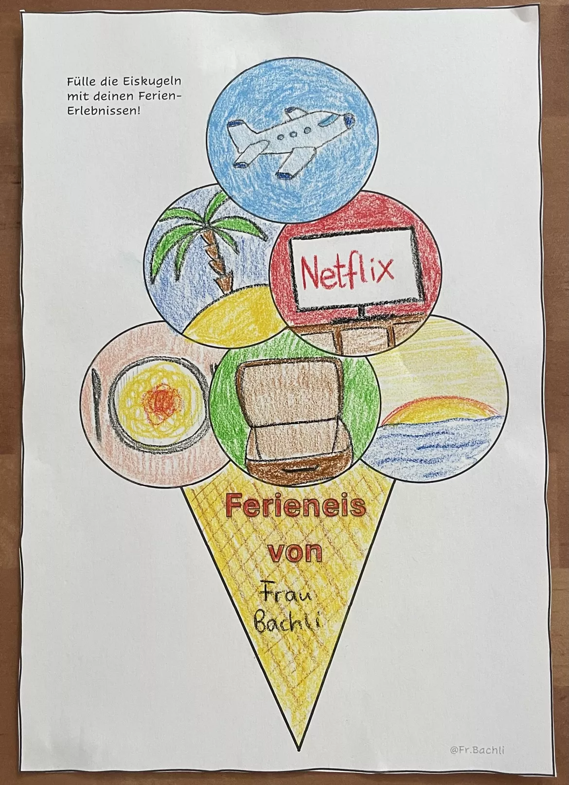 Bild in der Beschreibung des Unterrichtsmaterials Meine Ferien - Sommerferien-Eis zum Schulstart von Fr.Bachli #1