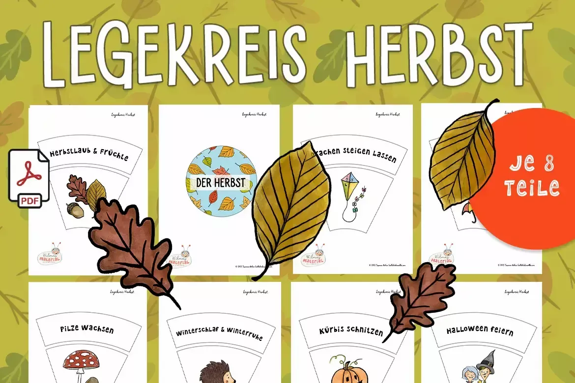 Bild in der Beschreibung des Unterrichtsmaterials Legekreis Herbst für Kita & Grundschule - Wilma Wochenwurm von Wilma Wochenwurm #1