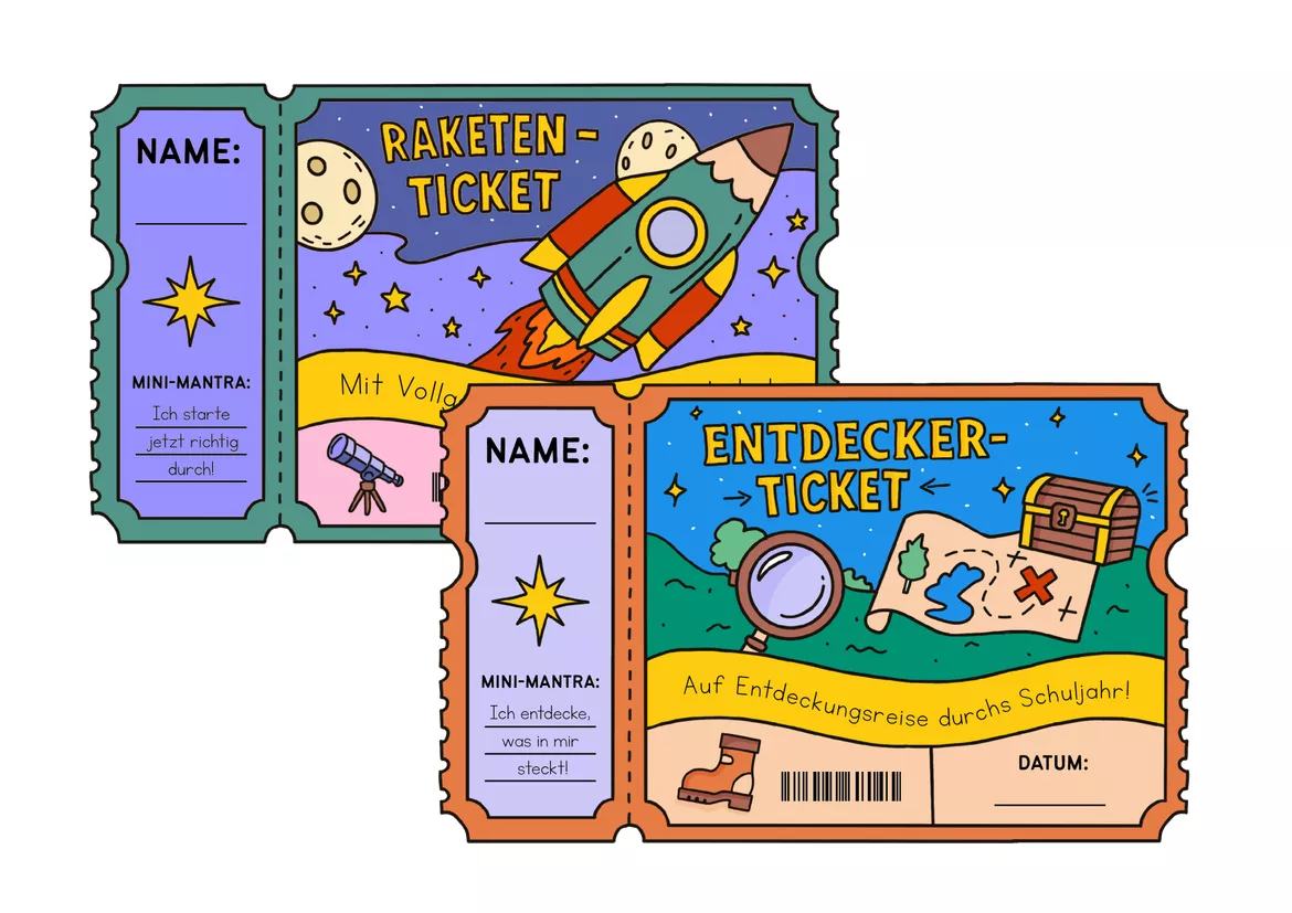 Bild in der Beschreibung des Unterrichtsmaterials Schulstart-Tickets 🎟️🎨 Kreatives Malen zum Schulanfang von Die klugen Rabauken #1