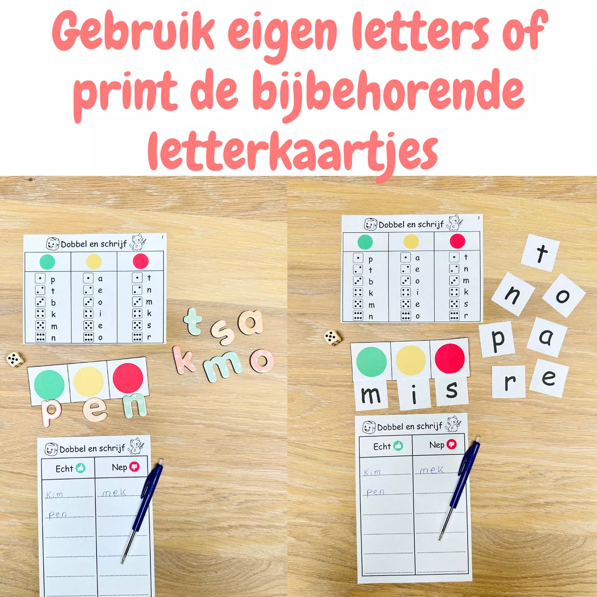 Bild in der Beschreibung des Unterrichtsmaterials Dobbel en schrijf Spelend leren lezen en schrijven groep 3 von MyTeacherShares #2