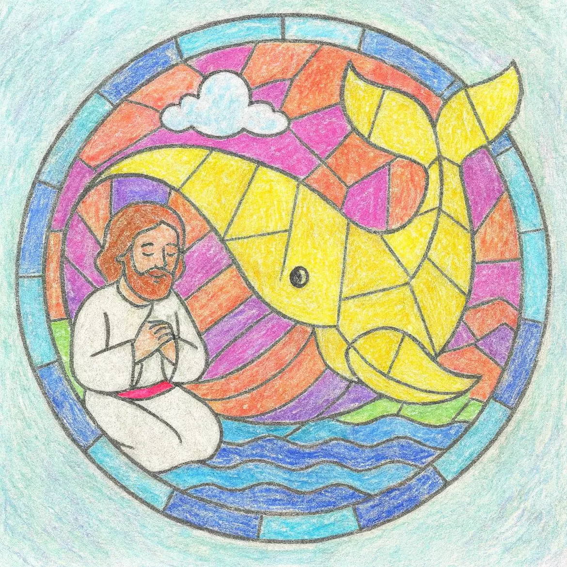 Bild in der Beschreibung des Unterrichtsmaterials 10 Fensterbilder „Stained Glass" Altes Testament: Bastelvorlagen für den Religionsunterricht von bunter_unterrichten #1