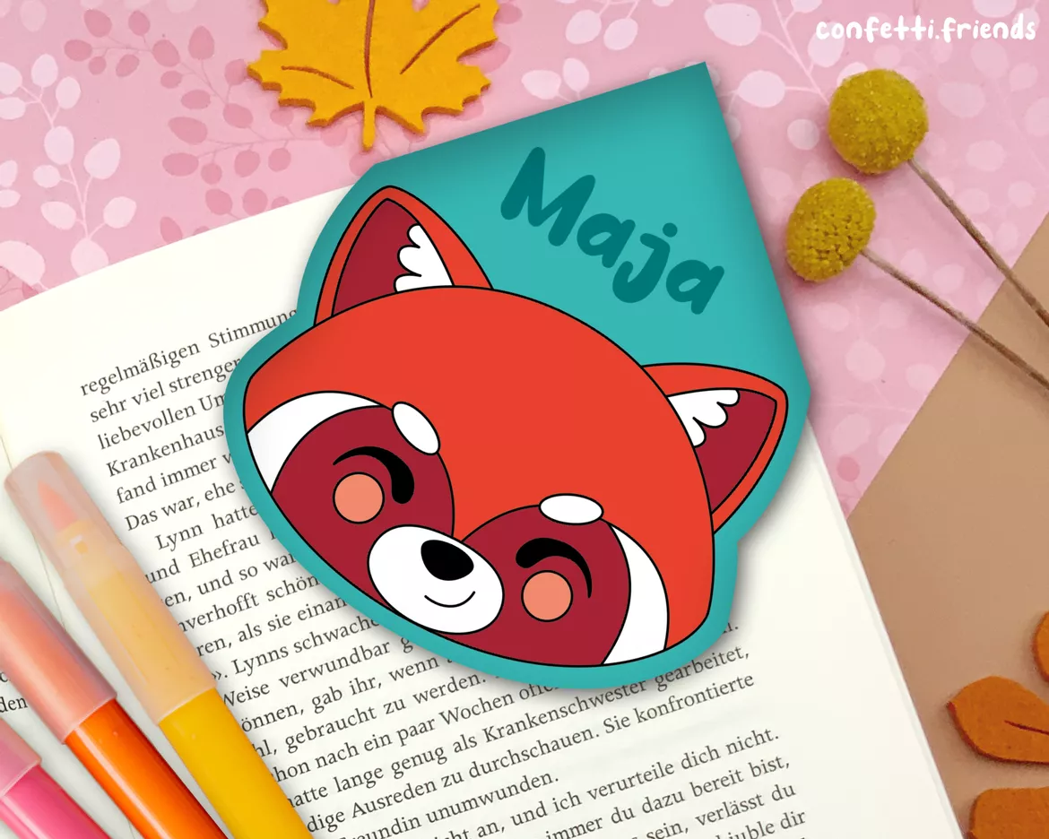 Bild in der Beschreibung des Unterrichtsmaterials Lesezeichen Ecke – roter Panda von confetti.friends #1
