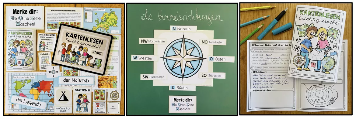 Bild in der Beschreibung des Unterrichtsmaterials KARTENKUNDE - Materialpaket von Unterrichtmitspass #1