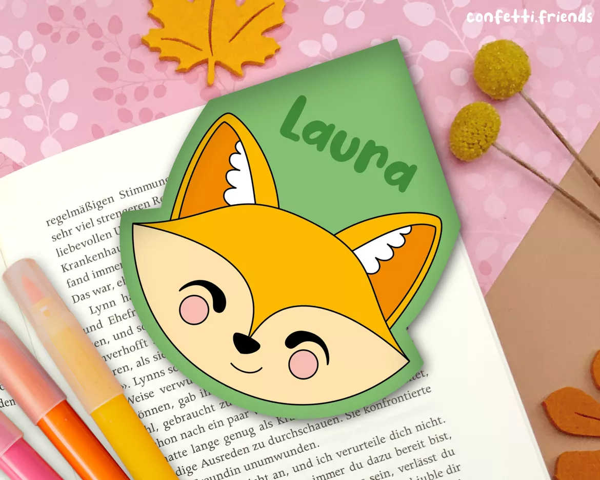 Bild in der Beschreibung des Unterrichtsmaterials Lesezeichen Ecke – Fuchs von confetti.friends #1