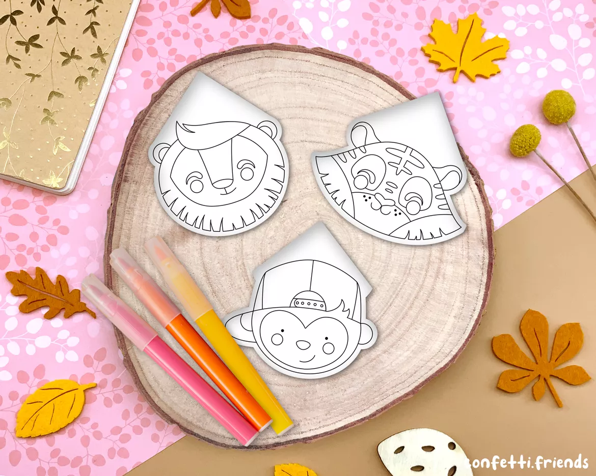 Bild in der Beschreibung des Unterrichtsmaterials Materialpaket 3 Lesezeichen Ecken – Löwe, Tiger und Affe von confetti.friends #2