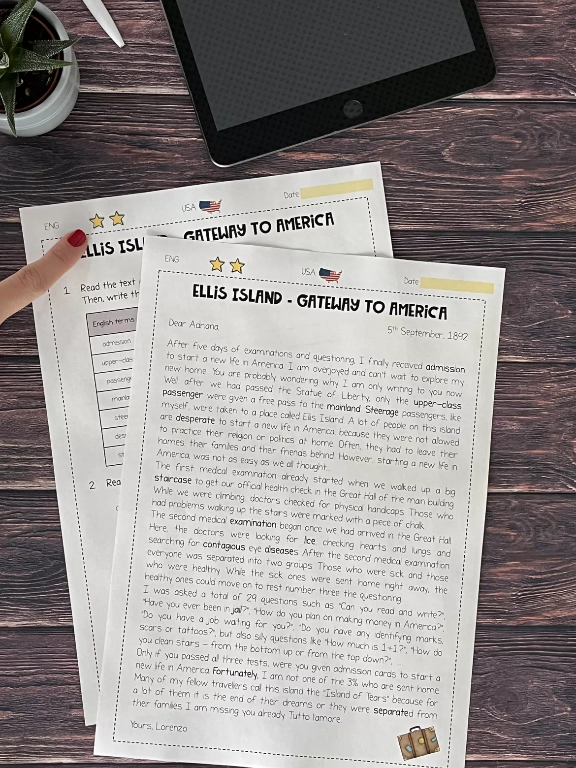 Bild in der Beschreibung des Unterrichtsmaterials Bundle: Ellis Island (Reading + Role-Play) von ezpz.lemon.sqz #1