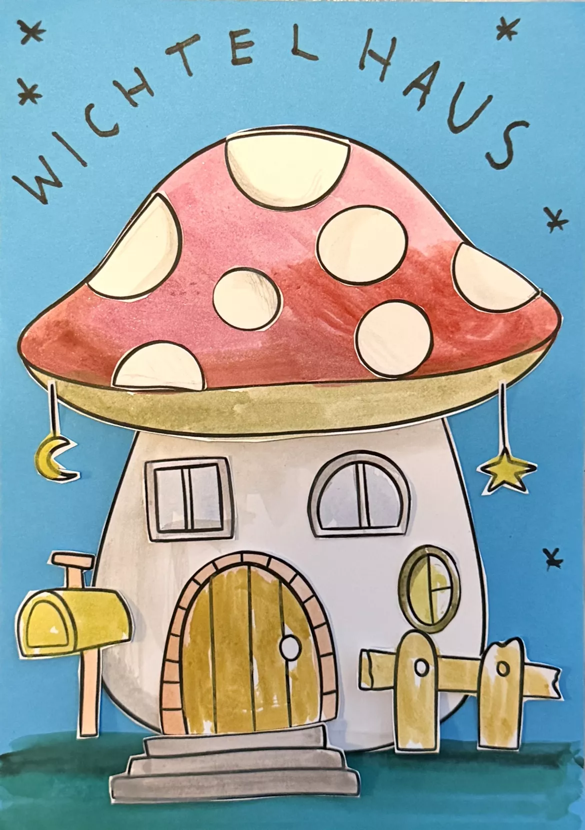 Bild in der Beschreibung des Unterrichtsmaterials Wichtelhaus / Pilzhaus Bastelvorlage - Winter & Weihnachten / Wichtel von Doodleteacher #2