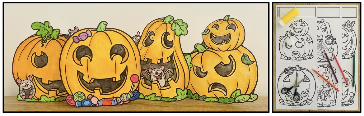 Bild in der Beschreibung des Unterrichtsmaterials Windlichter basteln Grundschule - Bastelvorlagen, Weihnachten, Winter, Herbst, Halloween, Neujahr, Kunstunterricht | Materialpaket von Unterrichtmitspass #3