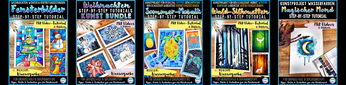 Bild in der Beschreibung des Unterrichtsmaterials Kunst im Winter: Winterliche Fensterbilder im Mosaik-Stil von TeacherManuElla #1