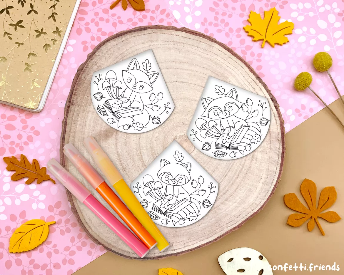 Bild in der Beschreibung des Unterrichtsmaterials Materialpaket Lesezeichen Ecken – Fuchs, Waschbär & roter Panda mit Herbstmotiven von confetti.friends #5