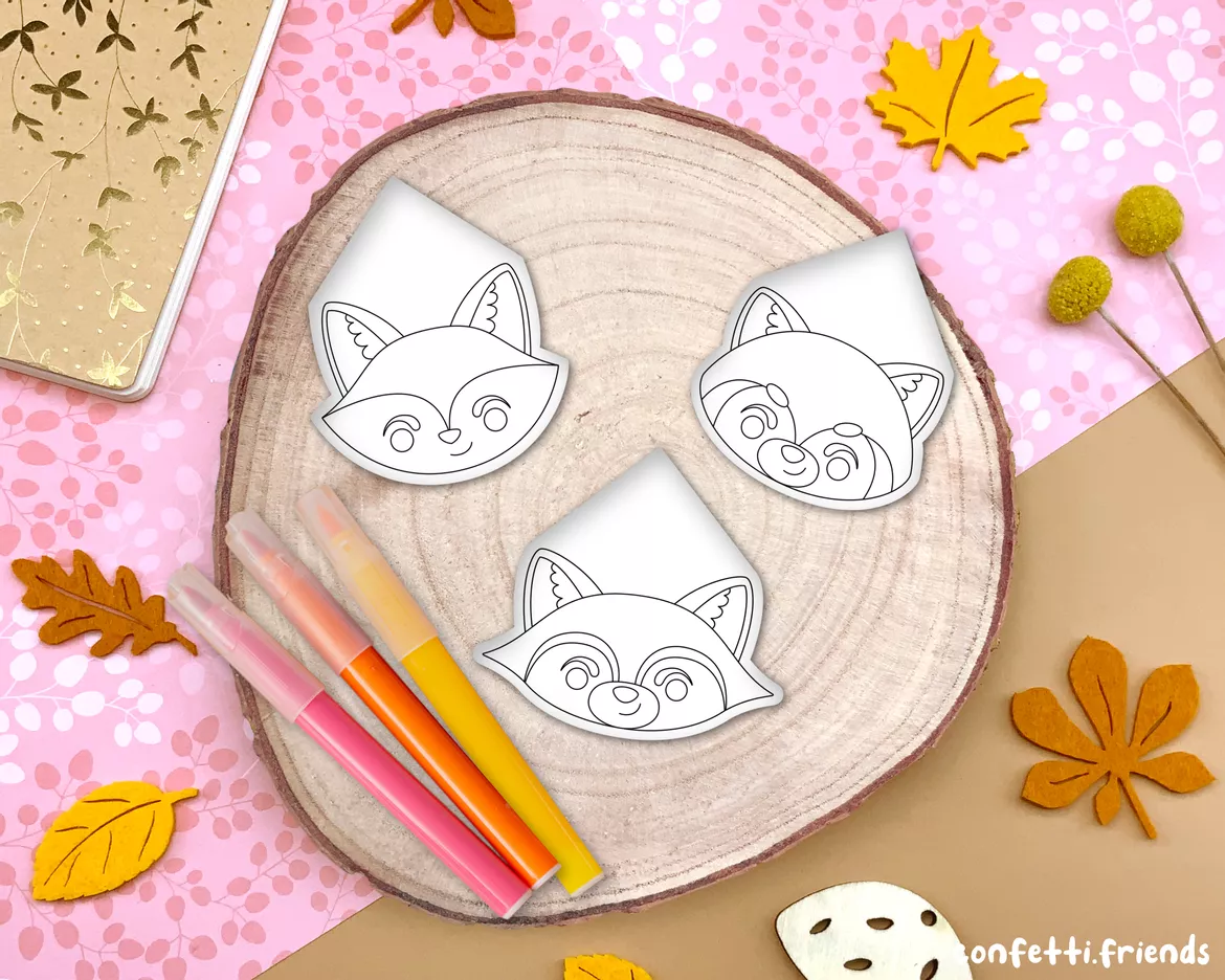 Bild in der Beschreibung des Unterrichtsmaterials Materialpaket Lesezeichen Ecken – Fuchs, Waschbär & roter Panda von confetti.friends #5