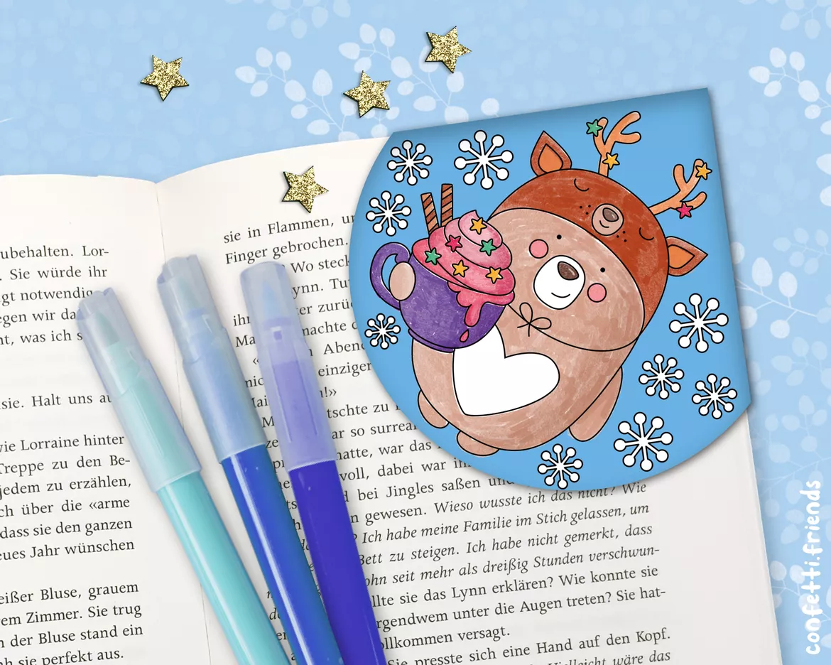 Bild in der Beschreibung des Unterrichtsmaterials Materialpaket Lesezeichen Ecken – niedliche Wintermotive von confetti.friends #3