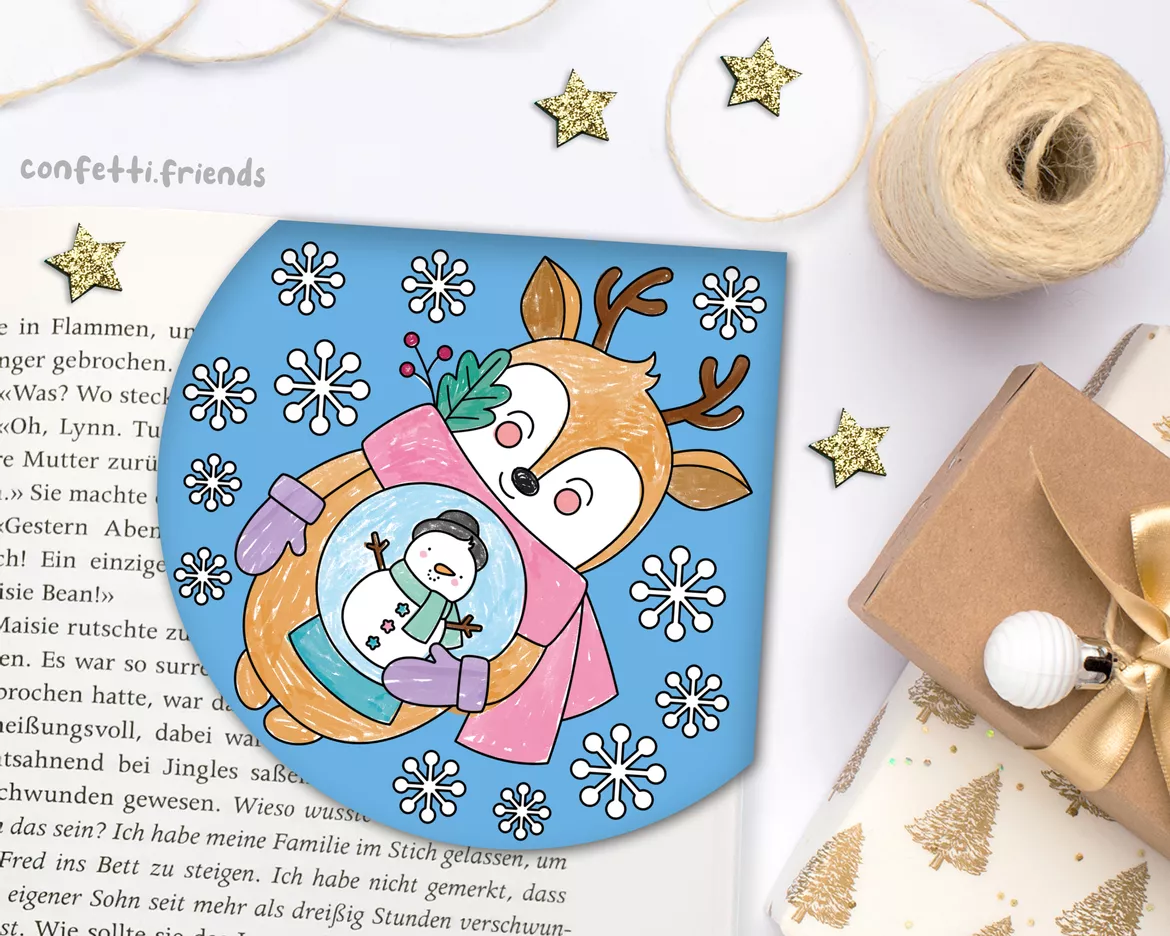 Bild in der Beschreibung des Unterrichtsmaterials Materialpaket Lesezeichen Ecken – niedliche Wintermotive von confetti.friends #4