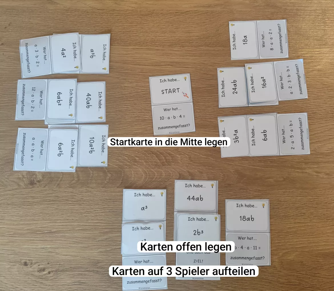Bild in der Beschreibung des Unterrichtsmaterials Ich habe wer hat - Terme multiplizieren von Lernenlernen #1