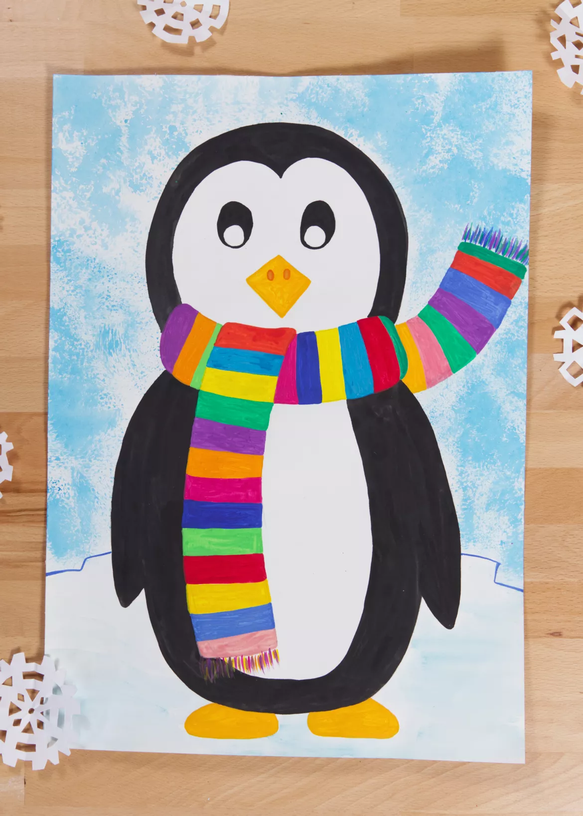 Bild in der Beschreibung des Unterrichtsmaterials Kunst Winter, 4 Projekte für die 1. und 2. Klasse, Grundschule, Materialpaket von Pinselpauker #2